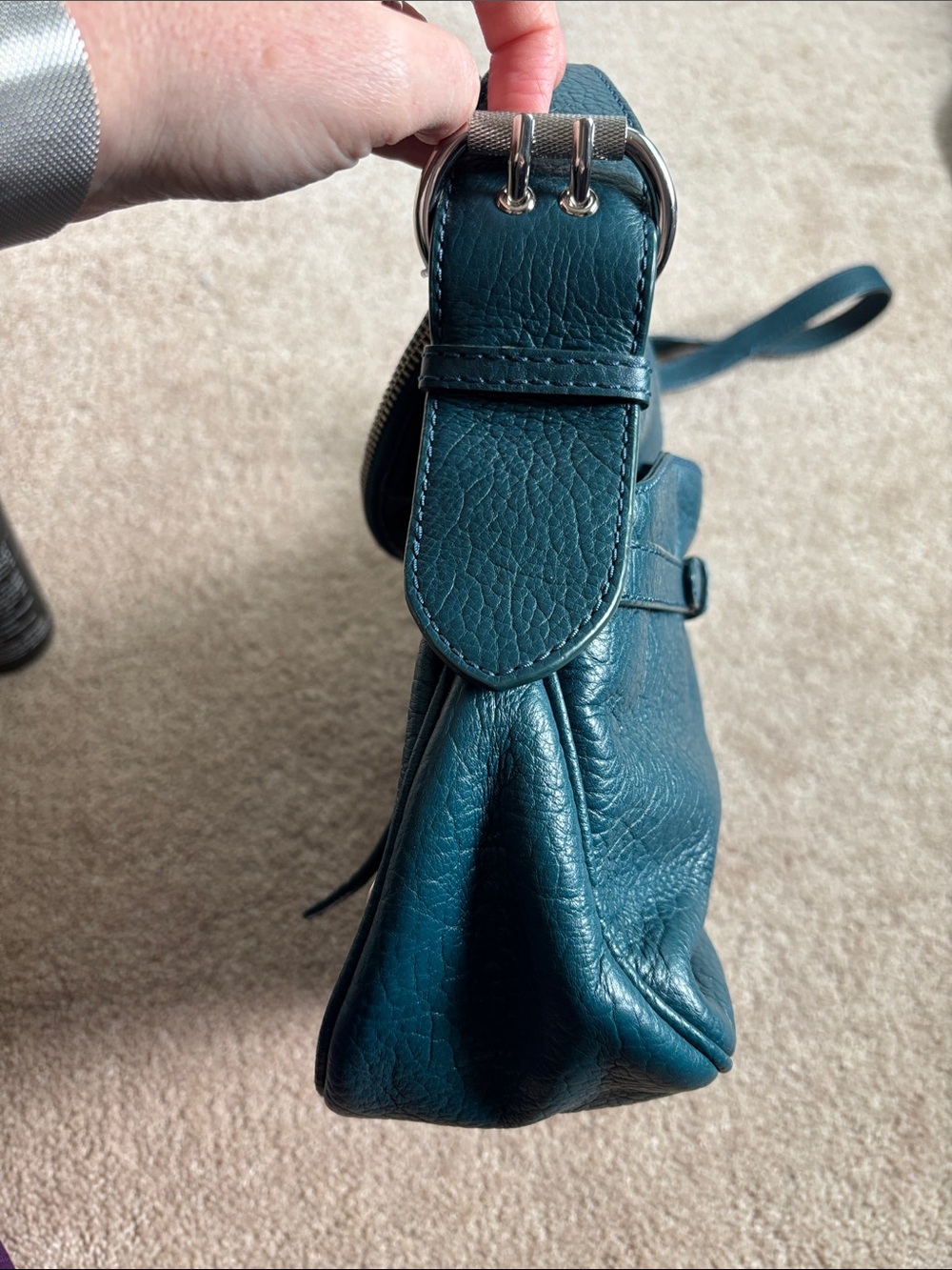 Marc by Marc Jacobs Petal to the Metal crossbody bag, teal leather/silver - Picture 3 of 9